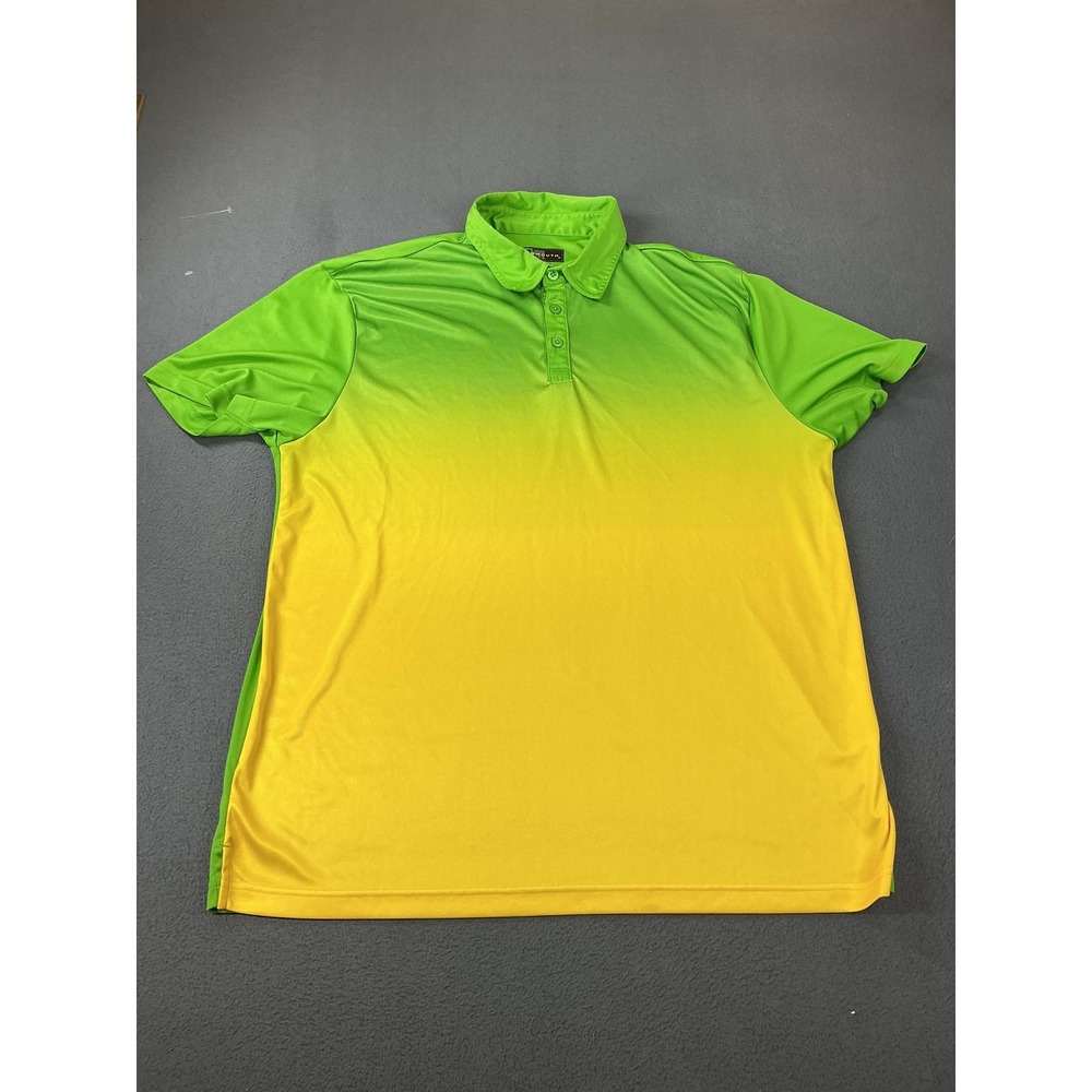 Loudmouth Polo Shirt Mens XL Green Colorblock Golf Performance Short Sleeve dad